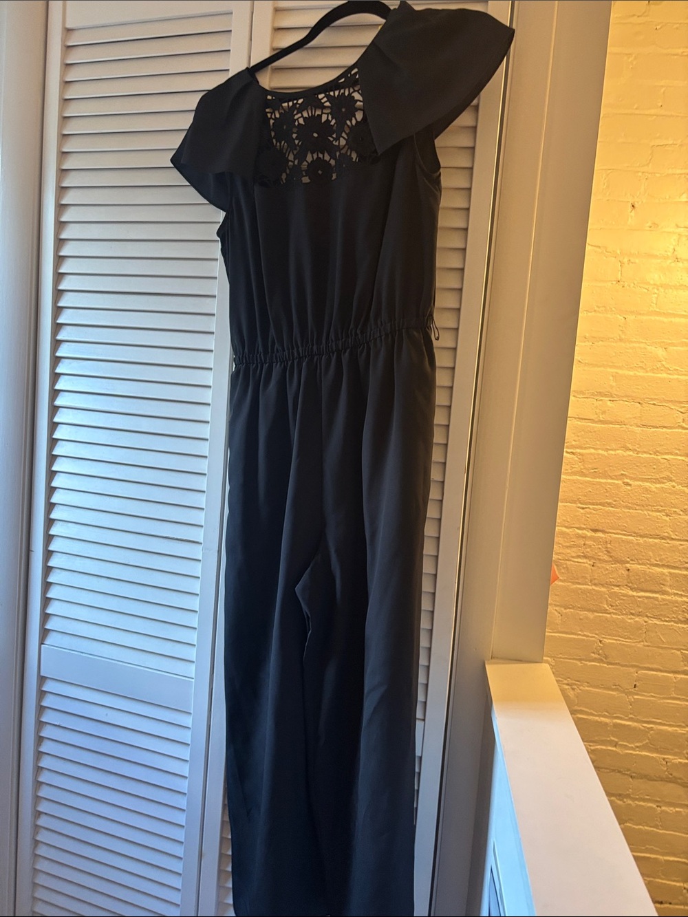 kate spade Black Lace-Yoke Jumpsuit